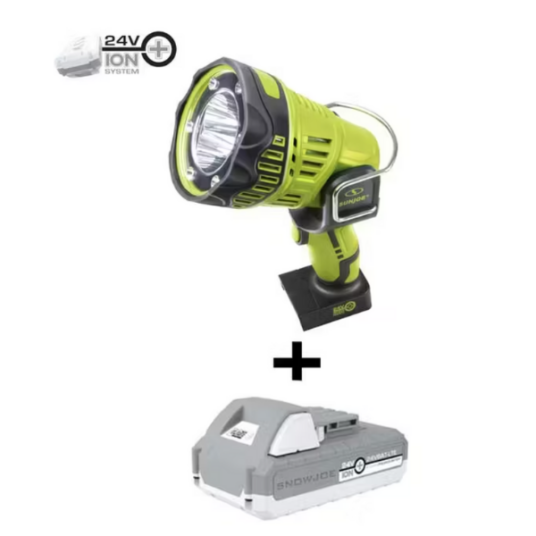 Sun Joe 24-volt handheld flashlight/spotlight/flood kit for $40
