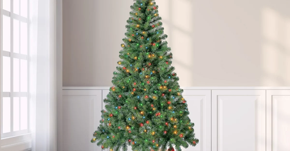 Holiday Time 6.5′ prelit Madison pine artificial Christmas tree for $39