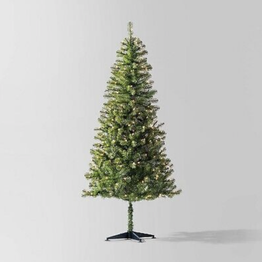 Wondershop 6.5′ pre-lit open-box Alberta Spruce artificial Christmas tree for $21