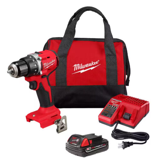 Milwaukee M18 compact drill/driver with battery and charger for $99