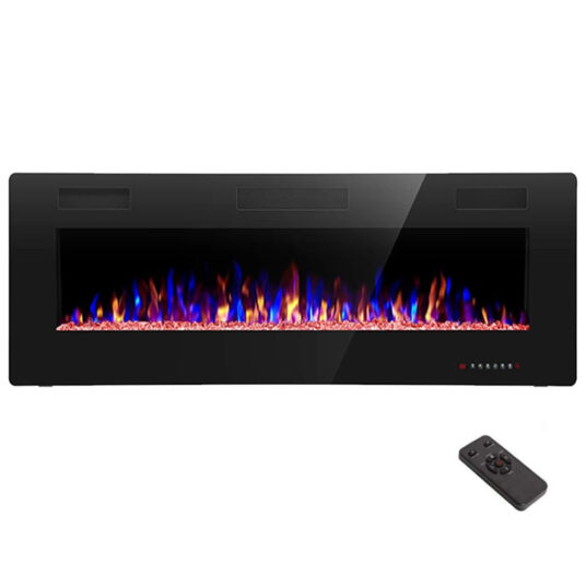 R.W. Flame electric 50-inch recessed wall mounted fireplace for $210