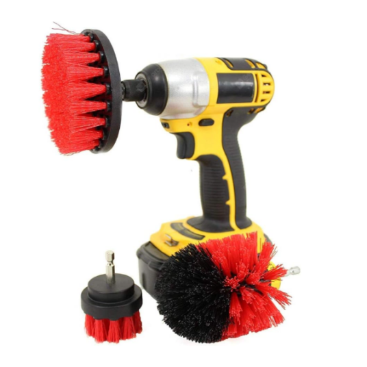 3-piece scrub brush drill attachment kit for $8
