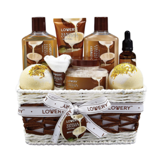 9-piece vanilla coconut bath & body gift set for $28