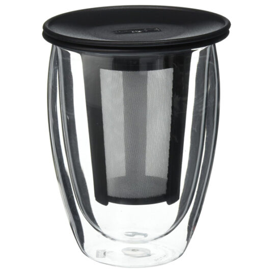 Bodum One tea strainer with Pavina double wall glass set for $10