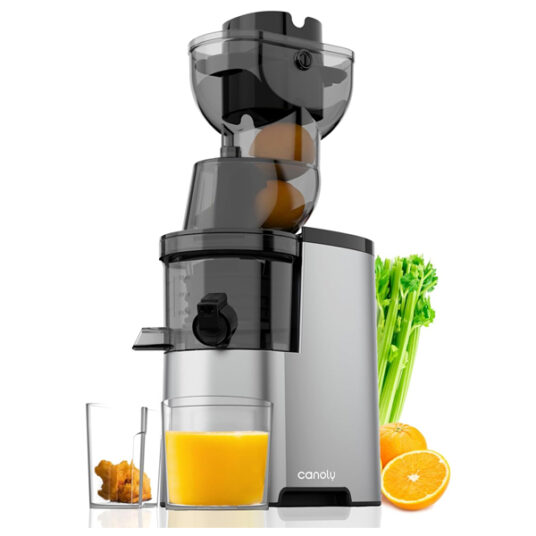 Canoly masticating juicer with cleaning brush for $90