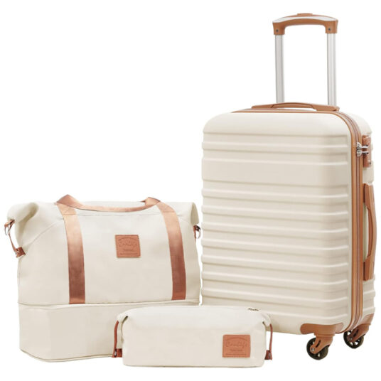 Coolife 3-piece carry on suitcase set for $90