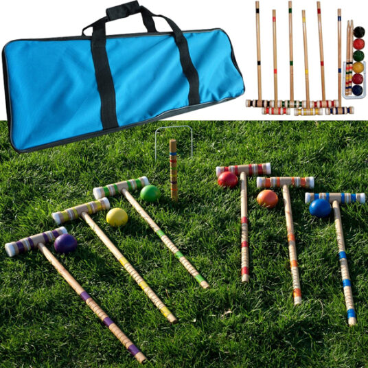 Hey! Play! wooden 6-player croquet set for $28