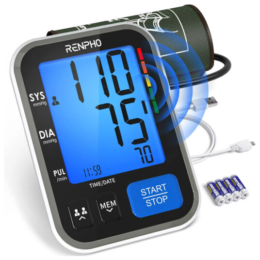 Renpho upper arm blood pressure monitor for $23