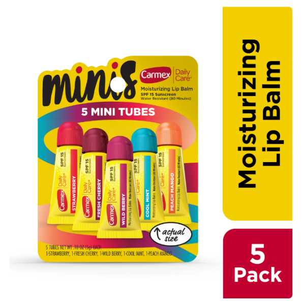 5-pack Carmex Daily Care Minis lip balm SPF 15 for $6