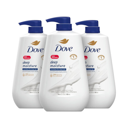 Select customers: 3-pack Dove Deep Moisture body wash with pump from $7