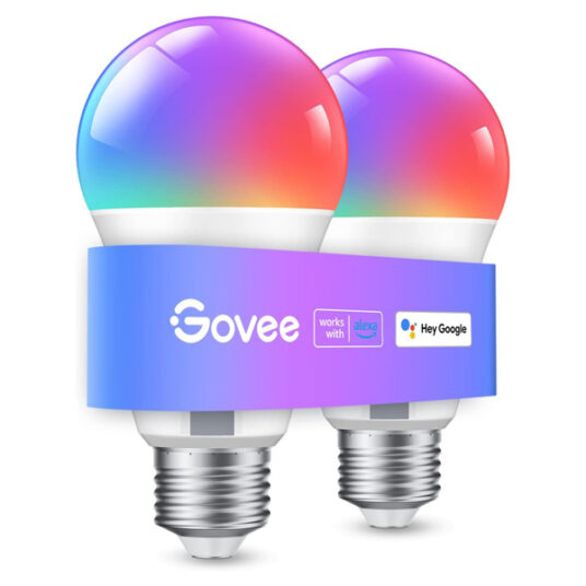 2-pack Govee 800-lumen Bluetooth smart LED bulbs for $16