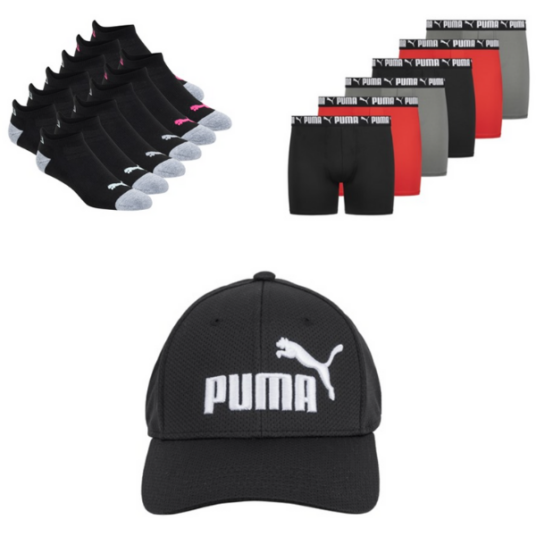 Puma boxer briefs, socks & more from $13
