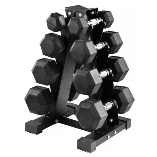 BalanceFrom 100-lb rubber coated dumbbell weight set with rack for $100