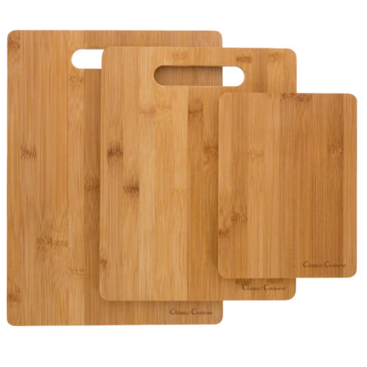 Classic Cuisine 3-piece bamboo cutting board set for $12