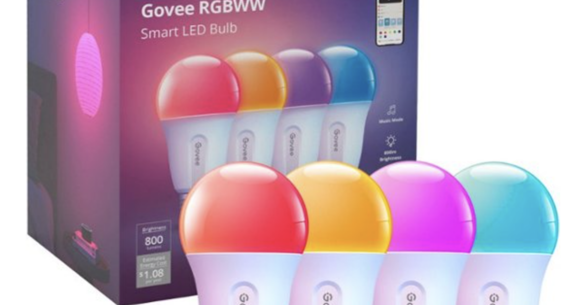 Today only: Govee Smart LED bulb 4-pack for $18