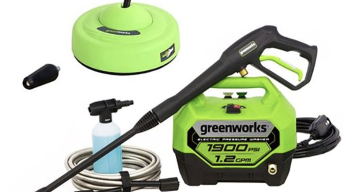 Today only: Greenworks 1900 PSI 1.2 GPM electric pressure washer kit for $100