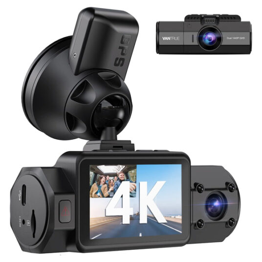 Vantrue N2S 4K GPS dual front and inside dash camera for $146