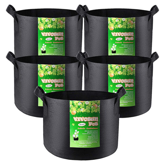 Vivosun 5-pack of gallon plant grow bags for $15