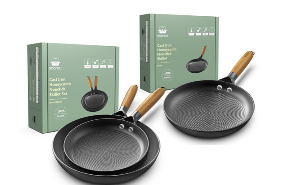 Imarku cast iron nonstick frying pans from $25