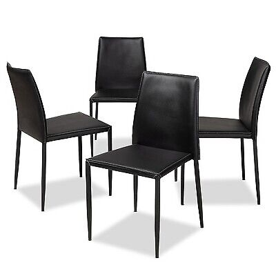 Pascha open box set of 4 faux leather modern dining chairs for $149
