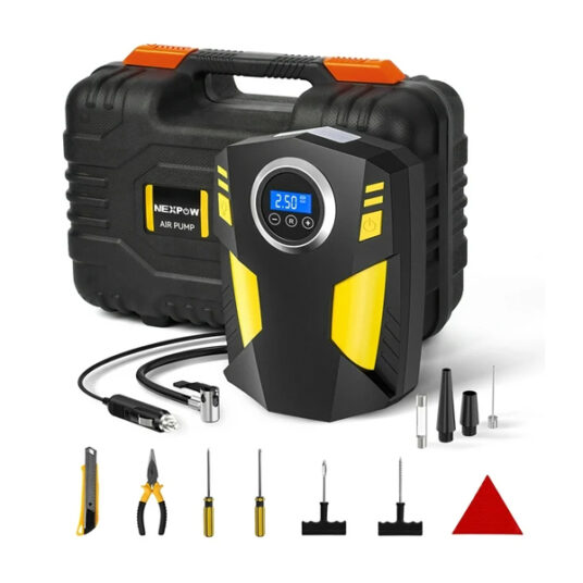 Nexpow 12V tire inflator with digital pressure gauge for $22