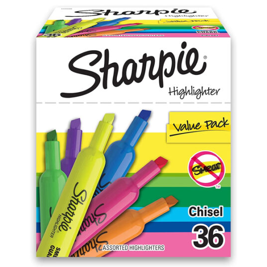 Sharpie 36-count assorted tank highlighters for $9