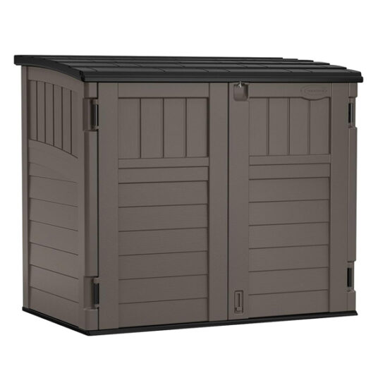 Suncast Modernist 4′ x 2.5′ lockable outdoor horizontal storage shed for $280
