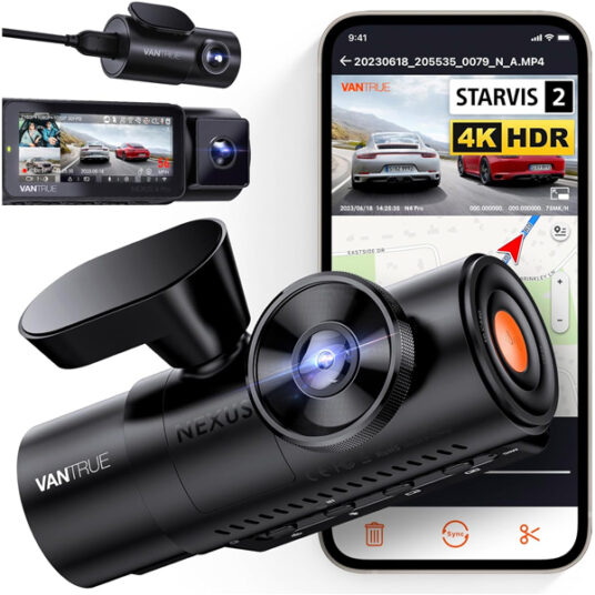 Vantrue N4 Pro 4K Wi-Fi front inside and out car camera for $300