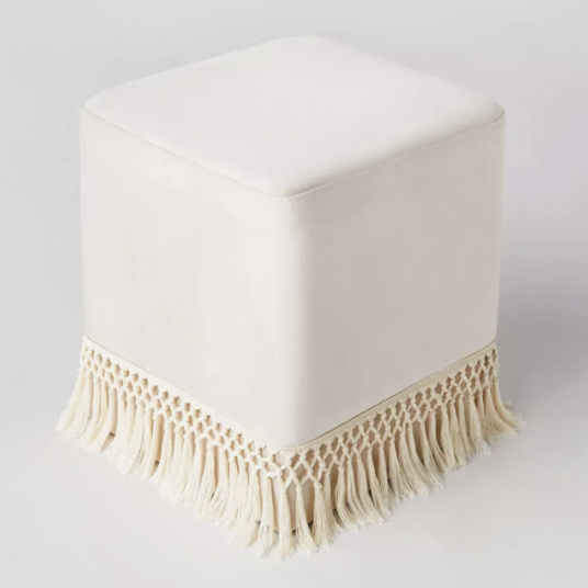 Studio McGee Westchester Fringe cube ottoman for $29