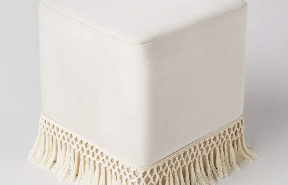 Studio McGee Westchester Fringe cube ottoman for $29