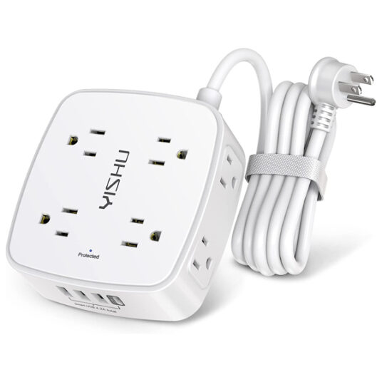 6-ft surge protector with 8 outlets and 4 USB ports for $10