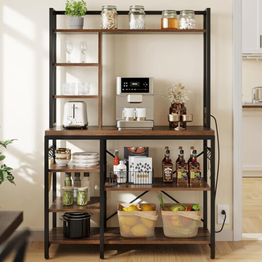 Yitahome baker’s rack with power outlet for $116