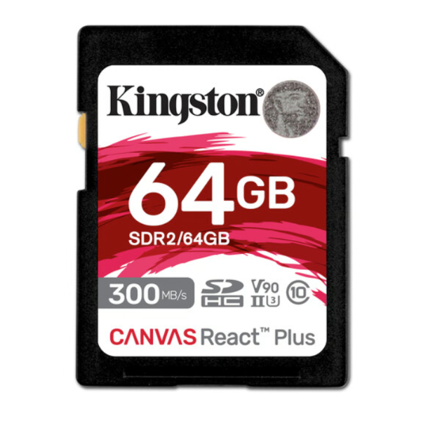 Today only: Kingston 64GB Canvas React Plus UHS-II SDXC memory card for $38