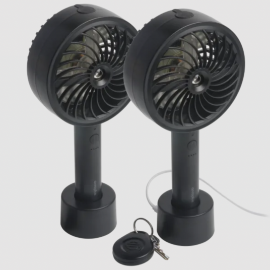 Today only: 2-pack of Aeroplus 5-speed handheld misting fans for $26 shipped