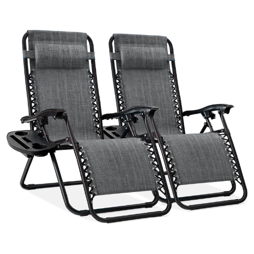 Best Choice Products 2-pack of adjustable steel mesh zero-gravity lounge chairs for $90