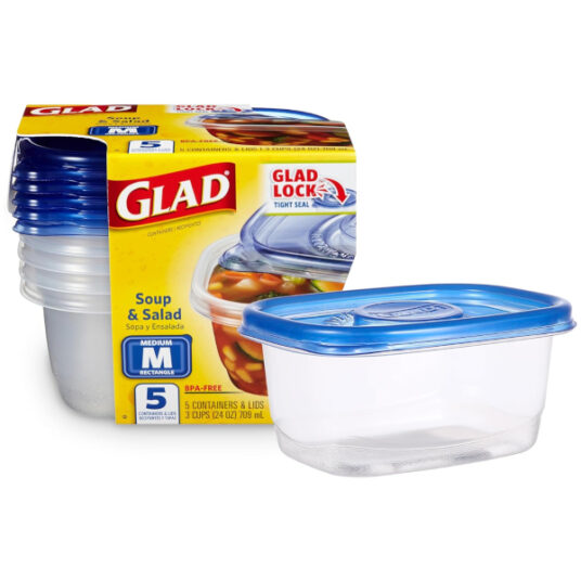 GladWare 5-count soup & salad food storage container set for $4
