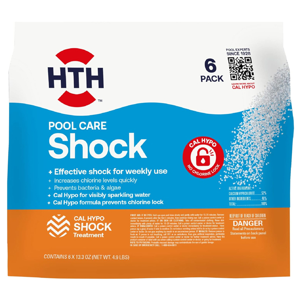 HTH 52030 swimming pool shock care 6-pack for $27