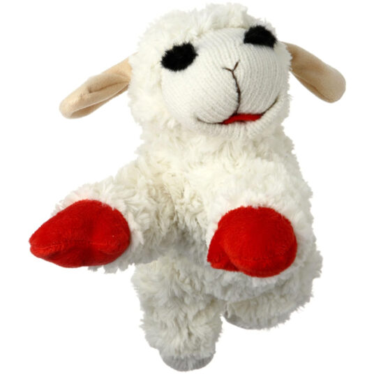 Multipet 10″ Lambchop plush dog toy for $5