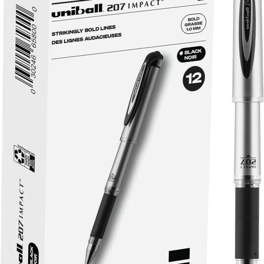 Uniball Signo 12-pack 207 impact stick gel pens for $8