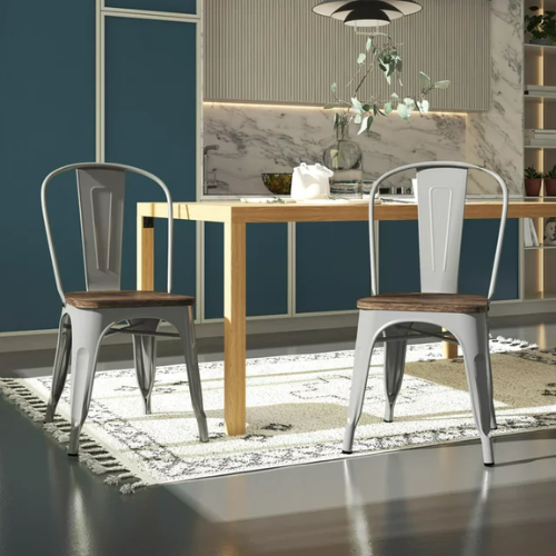 Better Homes and Gardens Aidan 2-piece stackable metal dining chairs for $82
