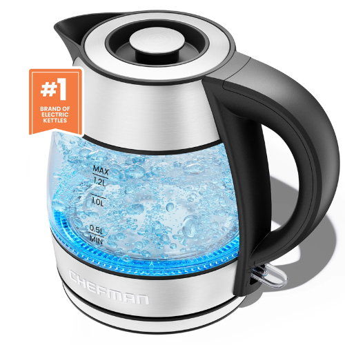 Chefman Rapid Boil glass kettle for $9