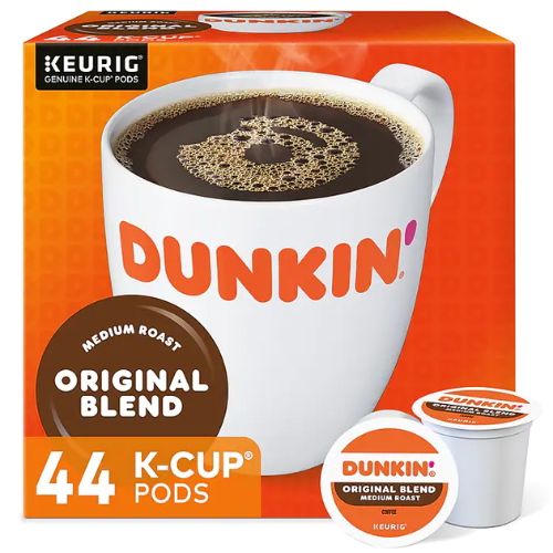 Dunkin’ 44-count Original Blend coffee Keurig K-Cup Medium roast pods for $20