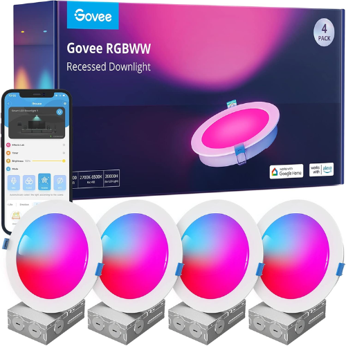 Govee 6-inch smart RGBWW recessed lights for $80