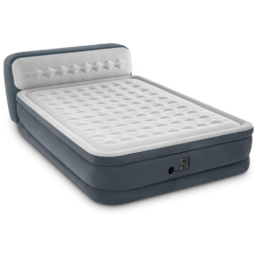 Intex Dura-Beam Deluxe ultra plush air mattress with headboard and pump for $76