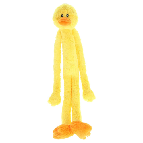 Multipet Swingin’ Slevin 27″ duck plush dog toy for $4