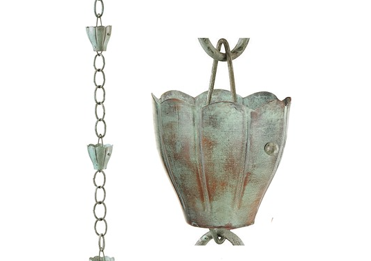 Good Directions 6-cup copper rain chain for $65