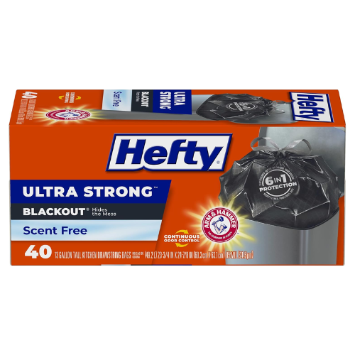 140 Hefty 13-gallon Ultra Strong tall trash bags for $26 + $10 Amazon credit
