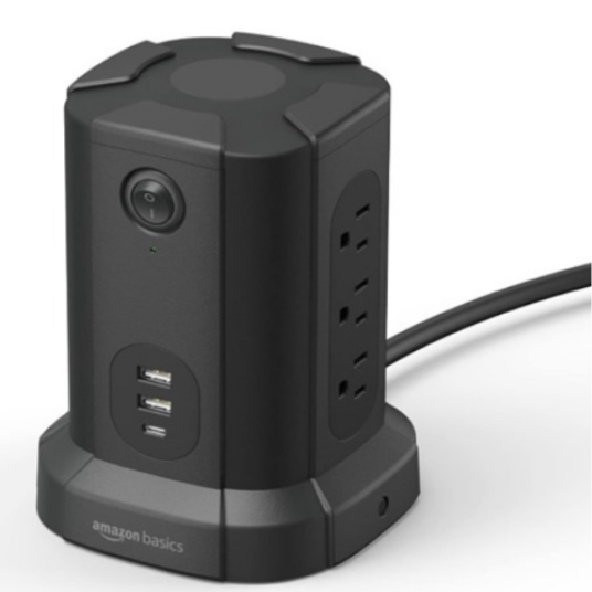 Today only: AmazonBasics 9-outlet power tower surge protector for $15