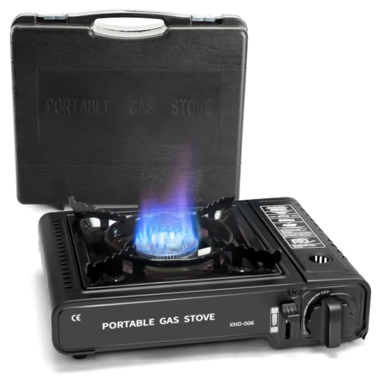 1-burner portable camping stove with carrying case for $20
