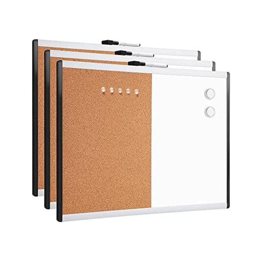 3-pack Amazon Basics magnetic dry-erase & cork boards for $20